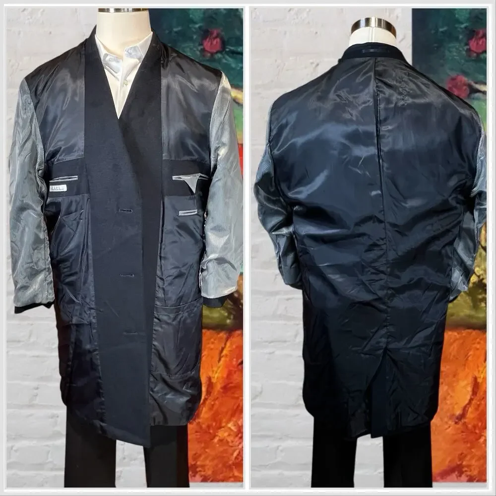 Kenneth Cole Mens 44L Dark Navy Blue Walking Topcoat Overcoat - Picture 7 of 15